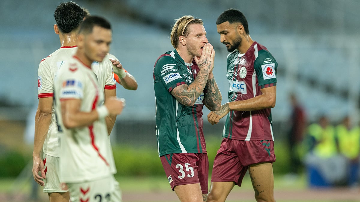Mohun Bagan players in action during their Indian Super League match against Inter Kashi on May 12, 2026. - | Photo: AIFF