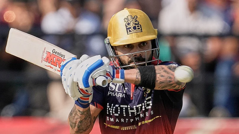 AP : Virat Kohli bats during the Indian Premier League match between Punjab Kings and Royal Challengers Bengaluru in Dharamsala.