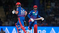 DC Vs RR Match Prediction, IPL 2026: Who Will Win Today's Indian Premier League Match At Arun Jaitley Stadium? | Photo: AP/Manish Swarup : Delhi Capitals' Sameer Rizvi and Tristan Stubbs run between the wickets to score during the Indian Premier League cricket match between Chennai Super Kings and Delhi Capitals in New Delhi, India.