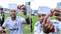 | Photo: Screenshot/Twitter : Neymar reacts after being substituted during the Brazilian Serie A match against Coritiba.