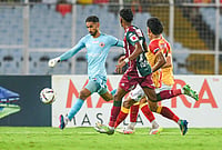 | Photo: AIFF : Mohun Bagan and East Bengal players in action during their Indian Super League match on May 17, 2026