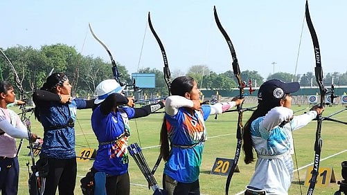 Indian archers in Asian Games trial.  - india_archery/X