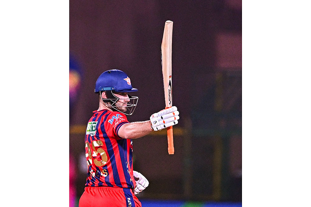Lucknow Super Giants Josh Inglis celebrates his half century