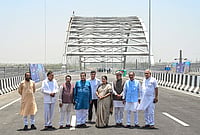 Nitin Gadkari Announces Construction On Six Road Infrastructure Projects in NCR To Begin By Next April | Photo: PTI : Union Minister of Road Transport and Highways Nitin Gadkari along with Chief Minister of Delhi Rekha Gupta and others conduct a joint on-site inspection of the Delhi-Mumbai Expressway Link (NH-148 NA) project, New Delhi.