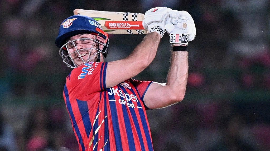 Mitchell Marsh plays a shot during the Indian Premier League match between Lucknow Super Giants and Rajasthan Royals in Jaipur. - Photo: AP