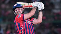RR Vs LSG Live Cricket Score, IPL 2026: Mitchell Marsh Taking Super Giants To Big Total | Lucknow 204/2 (18) Photo: AP : Mitchell Marsh plays a shot during the Indian Premier League match between Lucknow Super Giants and Rajasthan Royals in Jaipur.