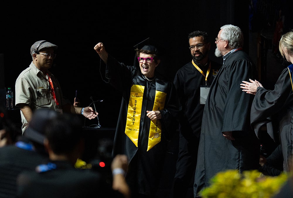 Billie Jean King graduation pictures