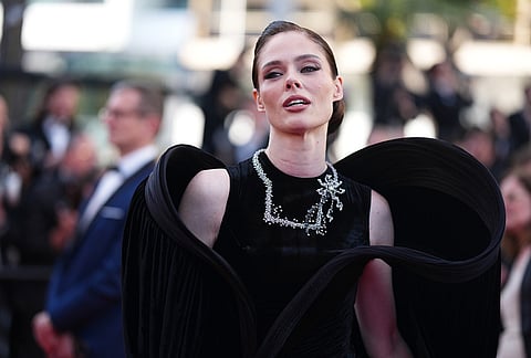 Coco Rocha poses for photographers upon arrival at the premiere of the film 'Fjord' at the 79th international film festival, Cannes, southern France.