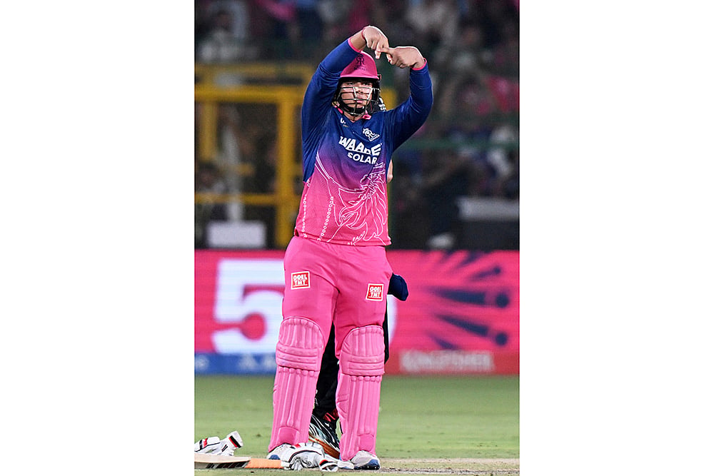 Rajasthan Royals Vaibhav Sooryavanshi celebrates his fifty runs