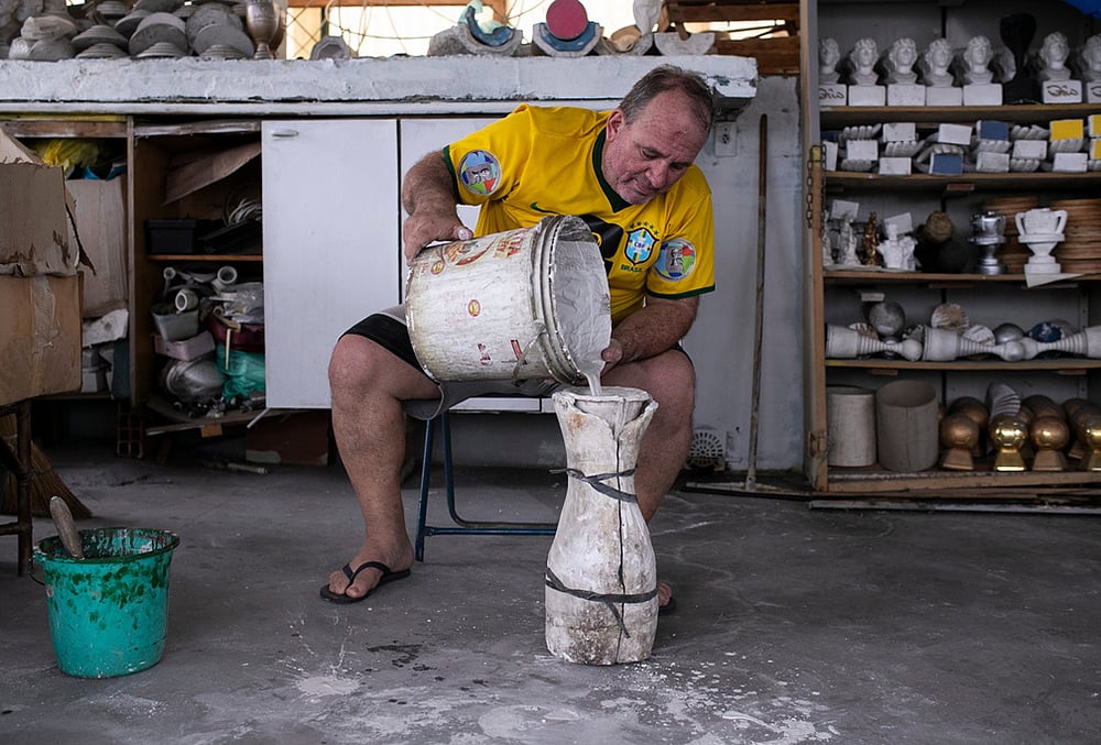 Plaster and metal World Cup model