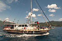 Source: AP; Representative image : Boats belonging to the Global Sumud Flotilla, carrying activists and humanitarian aid, depart for Gaza from the port of Marmaris, Turkey, Thursday, May 14, 2026, in an attempt to break the Israeli naval blockade. 