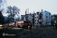 AP : 2026, a residential building is seen damaged after a Russian strike on Dnipro, Ukraine. 