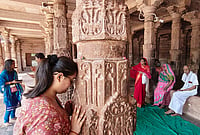 Muslims In Dhar To Offer Friday Namaz At Home After Bhojshala Court Verdict PTI : People offer prayers at the Bhojshala complex following the Madhya Pradesh High Court verdict declaring the site a Hindu temple dedicated to Goddess Vagdevi (Saraswati), in Dhar, Madhya Pradesh.