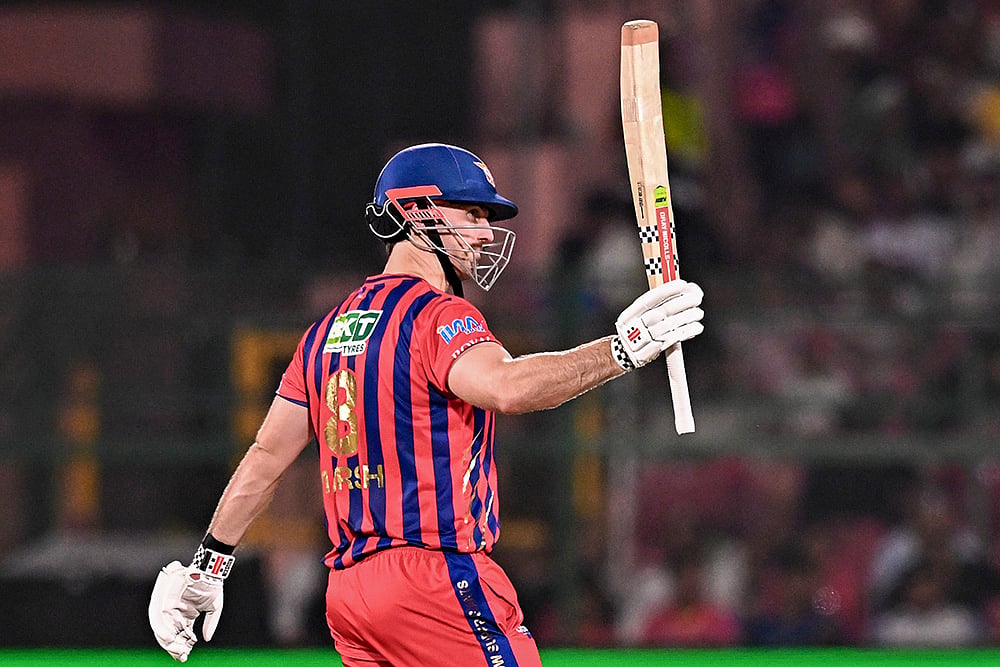 Lucknow Super Giants Mitchell Marsh celebrates his half century