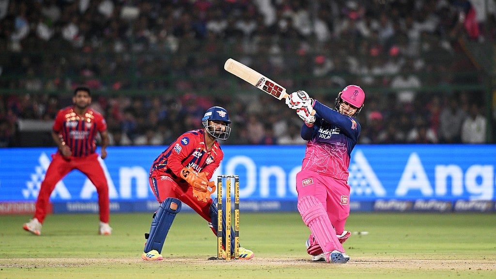 Vaibhav Sooryavanshi plays a shot during the Indian Premier League match between Lucknow Super Giants and Rajasthan Royals in Jaipur. - AP