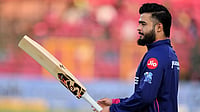 | Photo: AP : Riyan Parag is ruled out of hamstring injury in the do-or-die match against LSG at the Sawai Man Singh Stadium on Tuesday, May 19