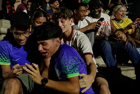 Fans celebrate Neymar's inclusion in Brazil's squad for the 2026 FIFA World Cup in Rio de Janeiro.