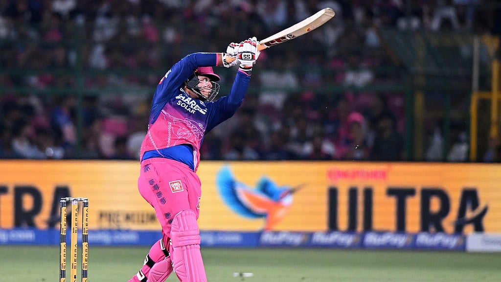 Vaibhav Sooryavanshi plays a shot during the Indian Premier League match between Lucknow Super Giants and Rajasthan Royals in Jaipur. - AP
