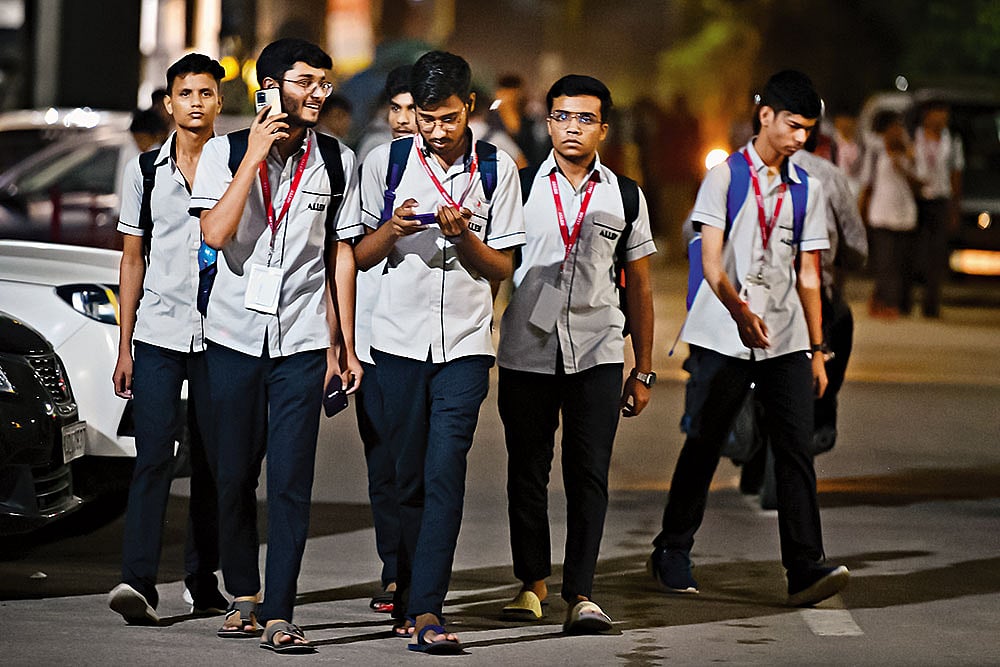 Students in Kota, Rajasthan heading to their coaching classes