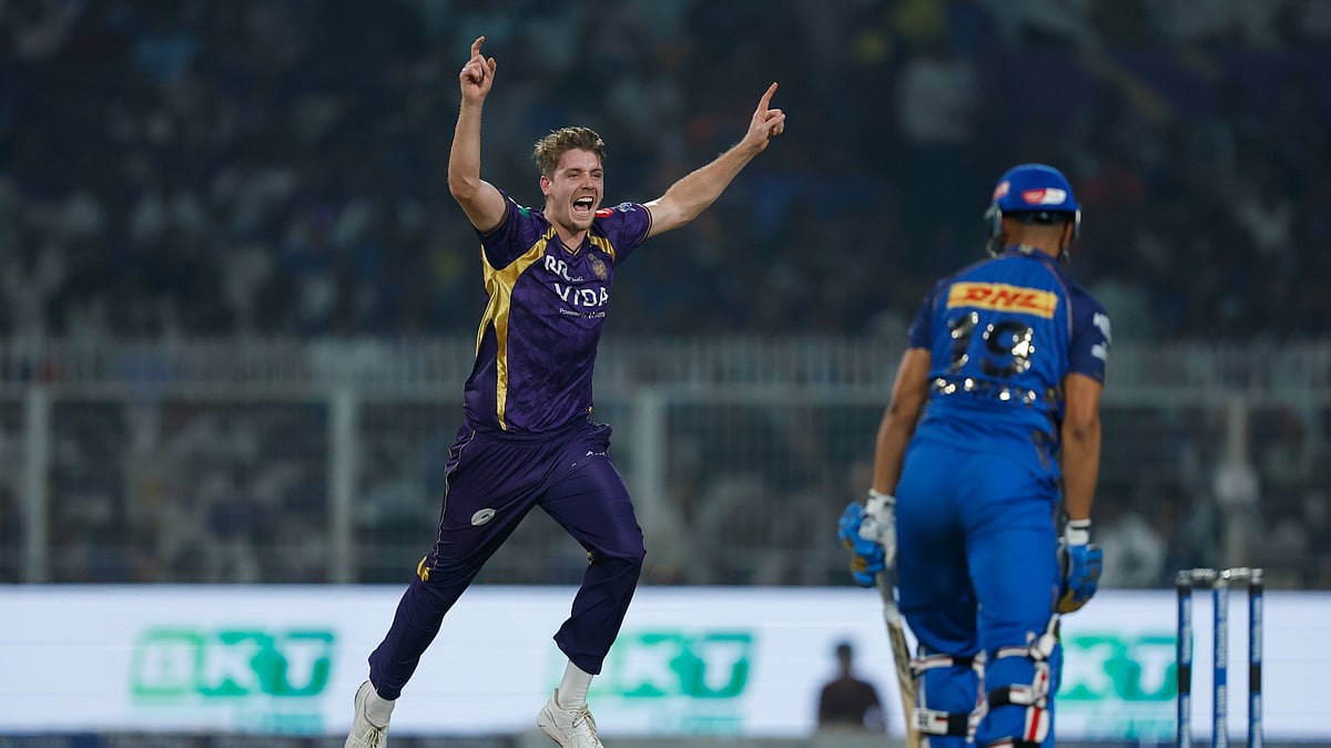 Cameron Green rattles Mumbai Indians by taking 2 wickets in an over at the Eden Gardens on Wednesday, May 20. - X/IPL