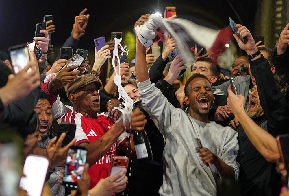 Scenes in London after Arsenal title win
