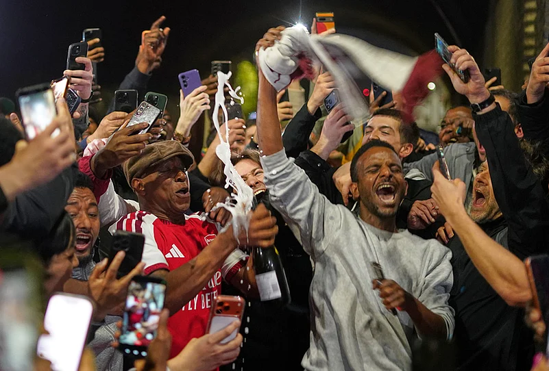Scenes in London after Arsenal title win