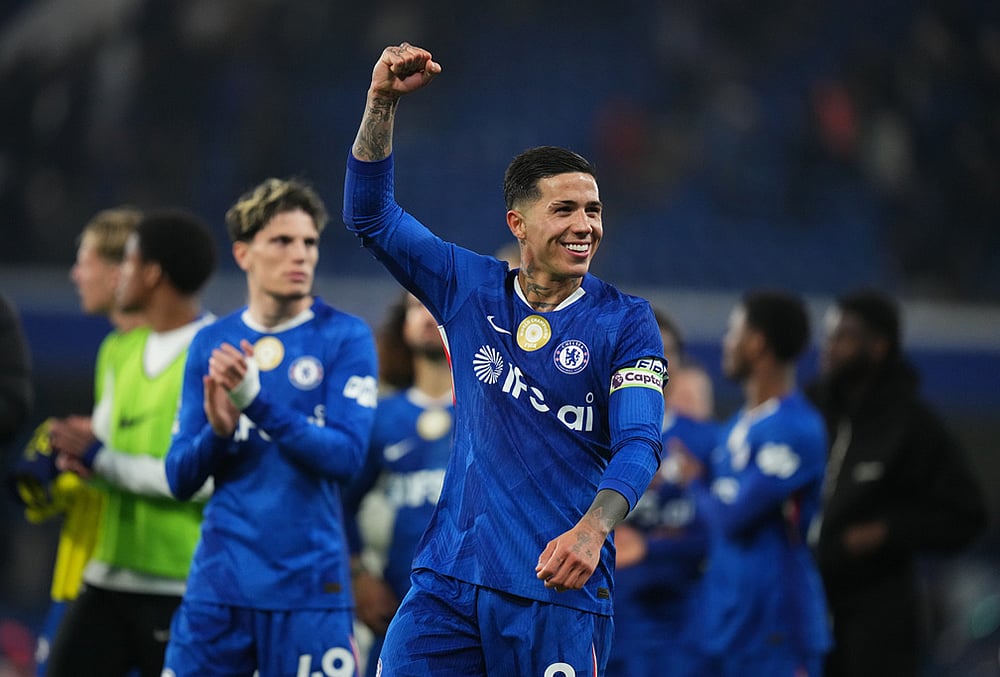 Chelsea's Enzo Fernandez reacts after a Premier League soccer match between Chelsea and Tottenham in London. - | Photo: AP/Kirsty Wigglesworth