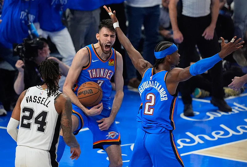 San Antonio Spurs Vs Oklahoma City Thunder NBA Playoffs-Shai Gilgeous-Alexander