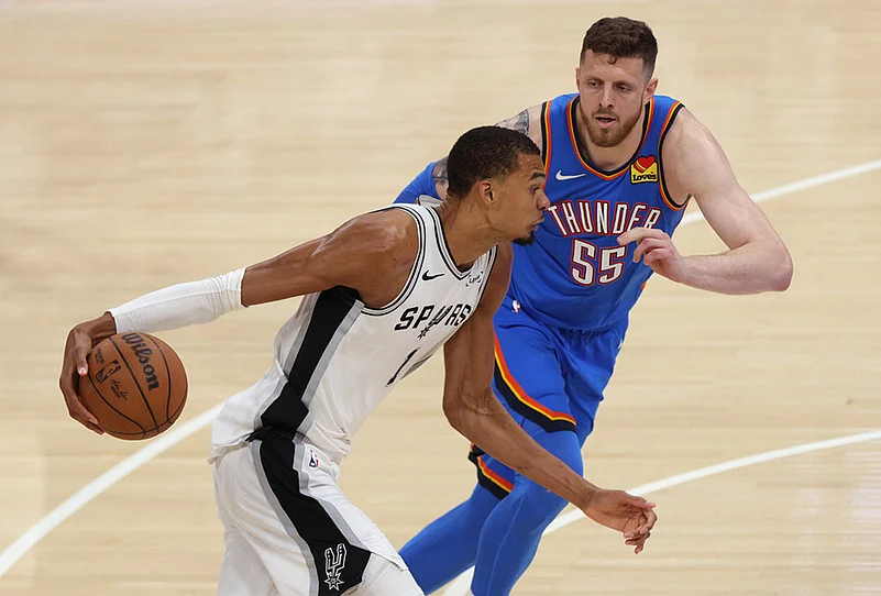 San Antonio Spurs Vs Oklahoma City Thunder NBA Playoffs-Victor Wembanyama