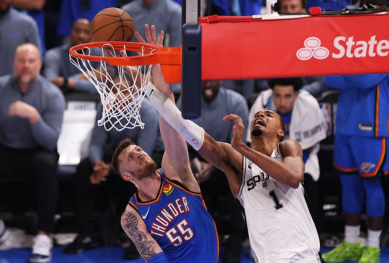 San Antonio Spurs Vs Oklahoma City Thunder NBA Playoffs-Victor Wembanyama