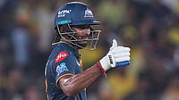 GT Vs CSK, IPL 2026: Sai Sudharsan Joins Virender Sehwag, Jos Buttler After Fifth Consecutive Fifty (AP Photo/Ajit Solanki) : Gujarat Titans' Sai Sudharsan celebrates his fifty runs during the Indian Premier League cricket match between Gujarat Titans and Chennai Super Kings in Ahmedabad, India, Thursday, May 21, 2026