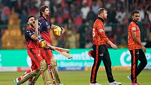 AP Photo/Aijaz Rah : RCB will be up against SRH in match 67 of IPL 2026 at the Rajiv Gandhi International Stadium on Friday, May 22.