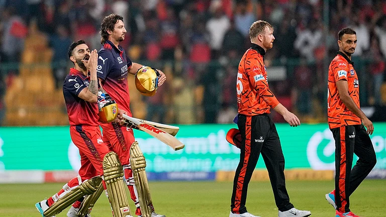 RCB will be up against SRH in match 67 of IPL 2026 at the Rajiv Gandhi International Stadium on Friday, May 22. - AP Photo/Aijaz Rah