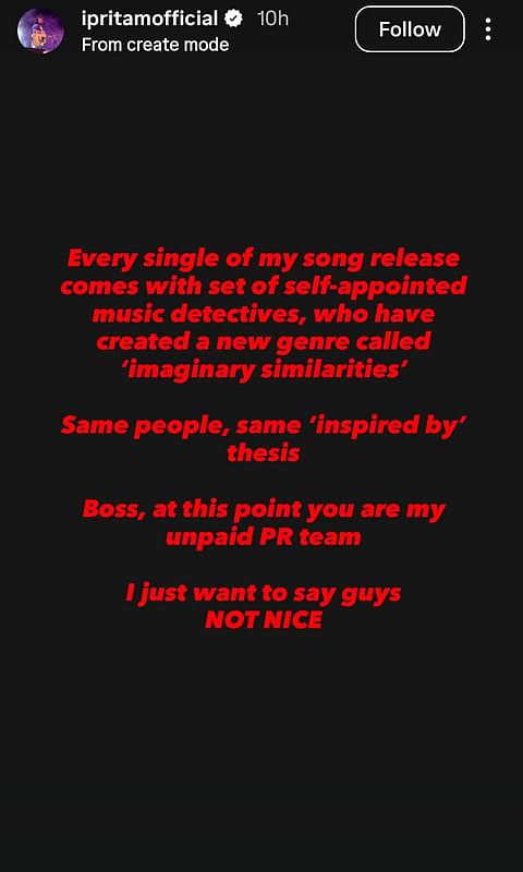 Pritam's post on plagiarism claims