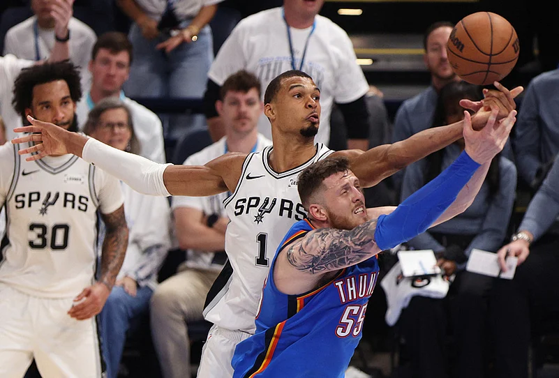 San Antonio Spurs Vs Oklahoma City Thunder NBA Playoffs-Victor Wembanyama
