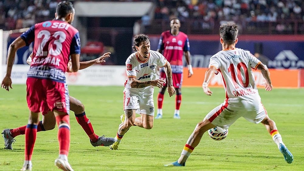 Ryan Dale Williams of Bengaluru Football Club during match 81 of Indian Super League played between Jamshedpur FC and Bengaluru FC at the JRD Tata Sports Complex in Jamshedpur on 9th May 2026. - | Photo: Abhinav Ashish Aind/Focus Sports/ISL