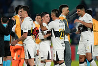 Olimpia Vs Vasco, Copa Sudamericana: Paraguayan Giants Tame 'Gigante Da Colina' In Asuncion | Photo: AP/Jorge Saenz : Players of Paraguay's Olimpia celebrate at the end of a Copa Sudamericana Group G soccer match against Brazil's Vasco da Gama in Asuncion, Paraguay.