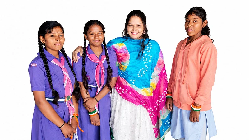 Afroze with some of her students.