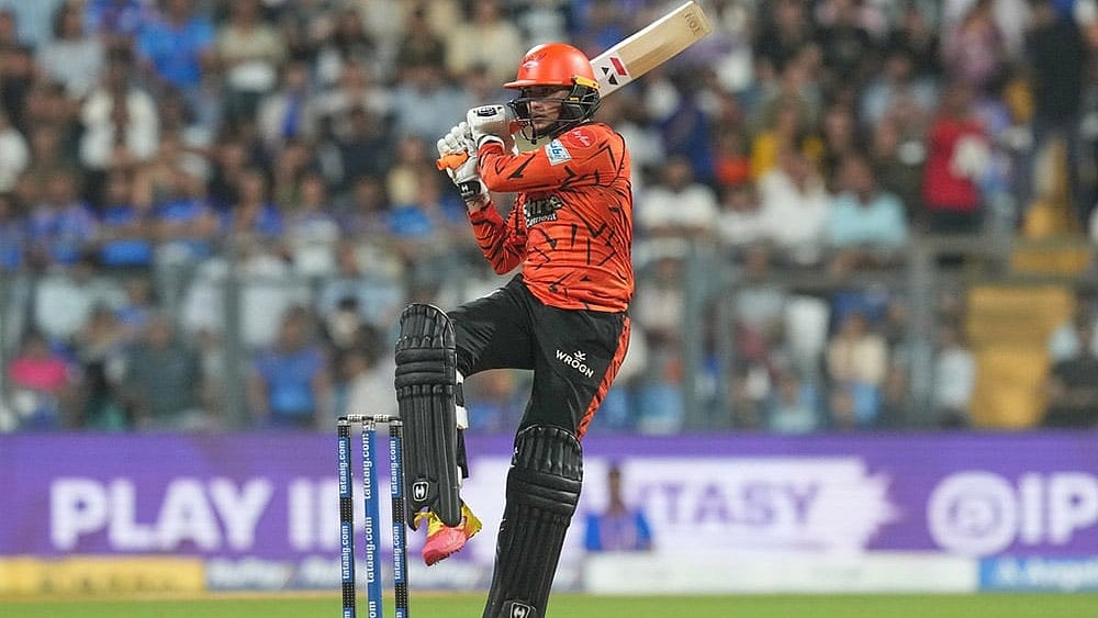 Sunrisers Hyderabad's Abhishek Sharma plays a shot during the Indian Premier League cricket match between Mumbai Indians and Sunrisers Hyderabad in Mumbai, India. - | Photo: AP/Rafiq Maqbool