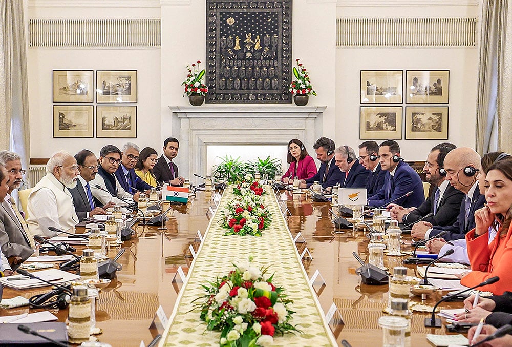 PM Modi hold talks with Cypriot Prez Christodoulides