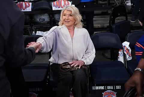 Martha Stewart arrives for Game 2 in the Eastern Conference finals NBA basketball playoffs series between the New York Knicks and the Cleveland Cavaliers, in New York.