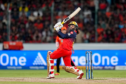 Royal Challengers Bengaluru's Rajat Patidar plays a shot during the Indian Premier League (IPL) 2026 T20 cricket match between Sunrisers Hyderabad and Royal Challengers Bengaluru, in Hyderabad, Telangana.