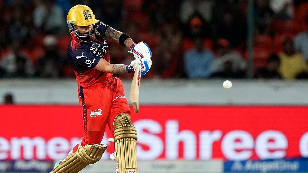 Virat Kohli plays a shot during the Indian Premier League match between Sunrisers Hyderabad and Royal Challengers Bengaluru in Hyderabad. - Photo: AP/Mahesh Kumar A.