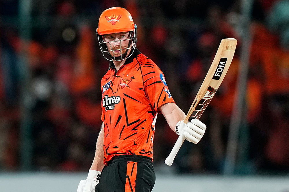 Sunrisers Hyderabads Heinrich Klaasen celebrates his fifty runs