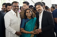 Dr. Marie and Dr. Mariazeena Johnson with CM C. Joseph Vijay.