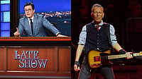 Bruce Springsteen Backs Stephen Colbert, Takes Aim At Trump During Final Week Show X : Bruce Springsteen Supports Stephen Colbert Amid Late Show Exit