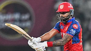 AP : Shreyas Iyer plays a shot during the Indian Premier League match between Lucknow Super Giants and Punjab Kings in Lucknow.