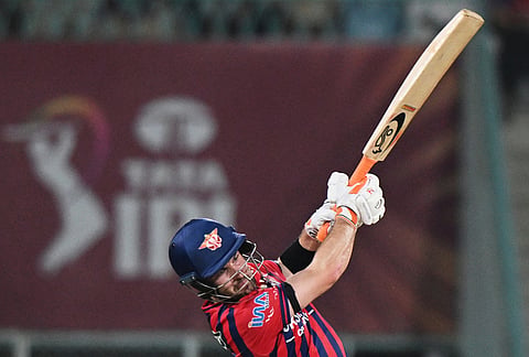 Lucknow Super Giants' Josh Inglis plays a shot during the Indian Premier League cricket match between Lucknow Super Giants and Punjab Kings, in Lucknow.