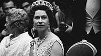 Queen Elizabeth II’s Zardozi Gown From India Tour Takes Centre Stage In UK Public : UKs Queen Elizabeth II, reference image