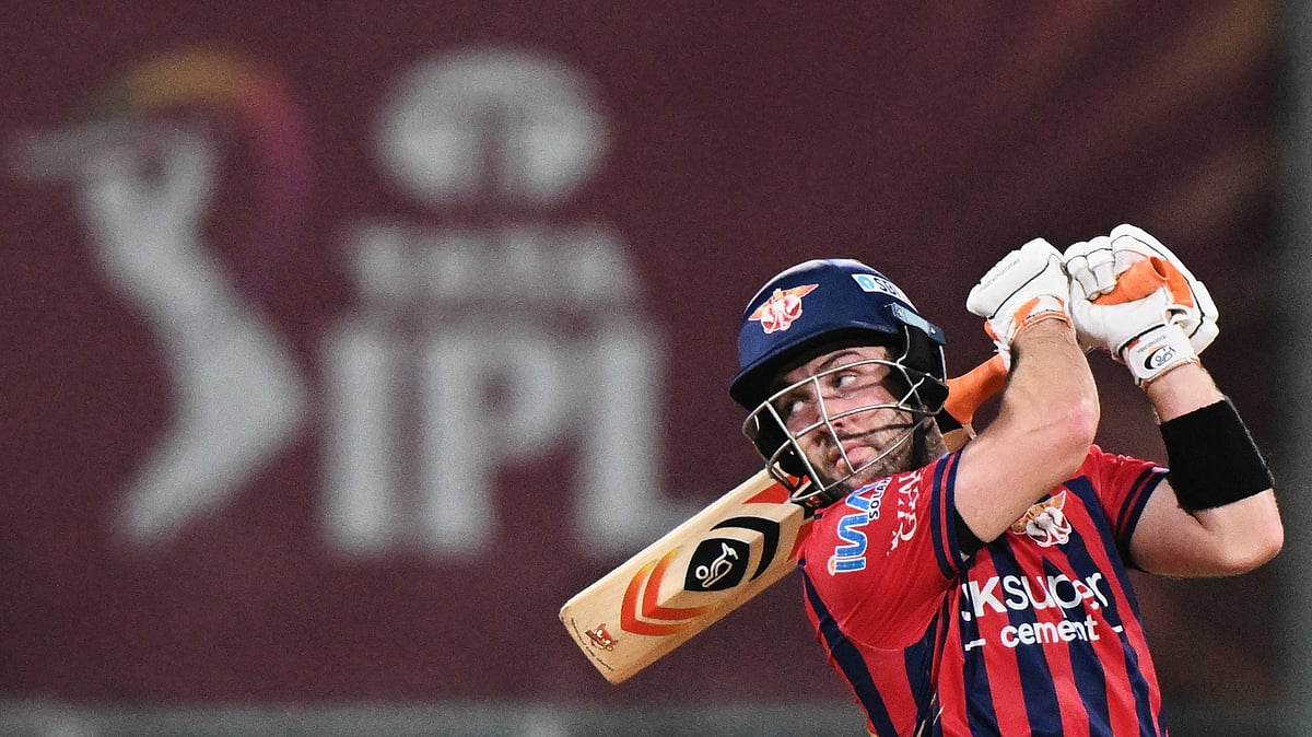 Lucknow Super Giants' Josh Inglis plays a shot during the Indian Premier League cricket match between Lucknow Super Giants and Punjab Kings, in Lucknow, India, Saturday, May 23, 2026 - (AP Photo)